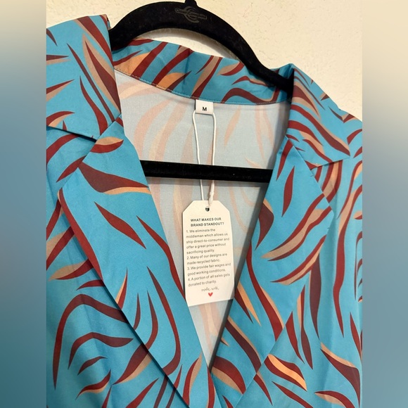 Teal Tiger Print Dress - Picture 8 of 9